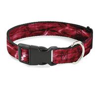 Mossy Oak - Collar para Mascotas, Collar de Perro, Hebilla de plástico, Elementos de Roble musgoso, Camuflaje de Agua carmesí, Rojo, 9.5 a 14.5 Pulgadas, 0.5 Pulgadas de Ancho