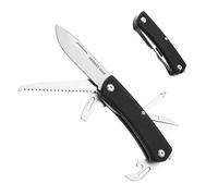 Mossy Oak Navaja Multiherramienta 10 en 1 con Hoja de Acero Inoxidable, Cuchillo de Bolsillo con Abrebotellas, Destornillador, Sierra y Clip, para Camping y Senderismo