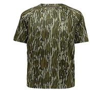 Mossy Oak Standard Camo Mens Hunting Shirt Short Sleeve Stretch, Original Bottomland, Large