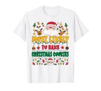 Most Likely To Bake Christmas Cookies Outfit Funny Xmas Camiseta