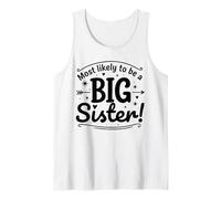 Most Likely to Be a Big Sister Funny Pregnancy Reveal Meme Camiseta sin Mangas