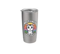 Most Likely To Bring Home A Cat Vaso térmico de acero inoxidable de doble pared
