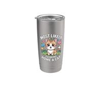 Most Likely To Bring Home A Cat Vaso térmico de acero inoxidable de doble pared
