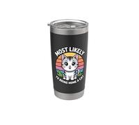 Most Likely To Bring Home A Cat Vaso térmico de acero inoxidable de doble pared