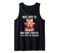 Most Likely to Bring Home a Stray Cat Shirt,Christmas Cats Camiseta sin Mangas