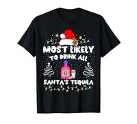 Most Likely To Drink All Santa's Tequila Matching Christmas Camiseta