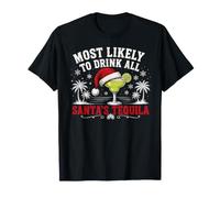 Most Likely To Drink All Santa's Tequila Matching Christmas Camiseta