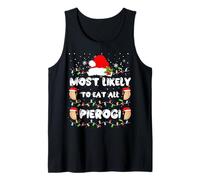 Most Likely To Eat All Pierogi Shirt Polish Christmas Food Camiseta sin Mangas