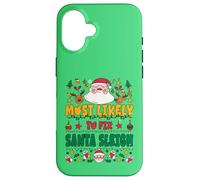 Most Likely to Fix Santa Sleigh Outfit Funny Xmas Pajamas Carcasa para iPhone 16