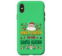 Most Likely to Fix Santa Sleigh Outfit Funny Xmas Pajamas Carcasa para iPhone X/XS