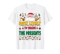 Most Likely To Shake The Presents Outfit Funny Xmas Pajamas Camiseta