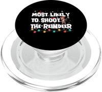 Most Likely To Shoot The Reindeer Family Christmas Holiday PopSockets PopGrip para MagSafe