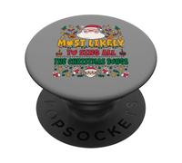 Most Likely To Sing All The Christmas Songs Funny Xmas PopSockets PopGrip Adhesivo
