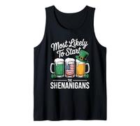 Most Likely To Start The Shenanigans - St Patricks Day Beer Camiseta sin Mangas