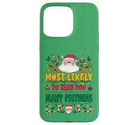 Most Likely To Take Too Many Pictures Outfit Funny Xmas Carcasa para iPhone 15 Pro MAX