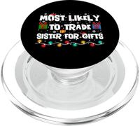 Most Likely To Trade Sister For Christmas Holiday Funny Xmas PopSockets PopGrip para MagSafe