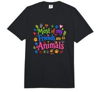 Most of My Friends Are Animals Funny Animal Lover Comfort Colors Adult Heavyweight T-Shirt