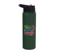 Most Of My Friends Are Animals Funny Animal Lover Stainless Steel Insulated Water Bottle