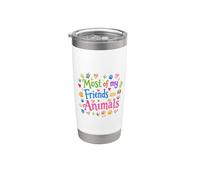 Most Of My Friends Are Animals Funny Animal Lover Vaso térmico de acero inoxidable de doble pared