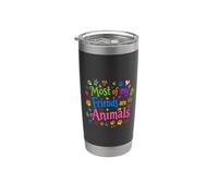 Most Of My Friends Are Animals Funny Animal Lover Vaso térmico de acero inoxidable de doble pared