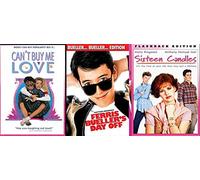 Most Popular Girl on Campus Retro Teen Movies Totally 80's Sixteen Candles / Ferris Bueller's Day Off / Can't Buy Me Love DVD Fun movie Set Three School Pack Film Feature Bundle