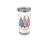 Most Wonderful Time of the Year Christmas Trees Holiday Vaso térmico de acero inoxidable de doble pared