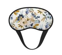 Mostaza azul floral, Cubiertas oculares completas, antifaces para dormir que bloquean la luz, orejeras opacas para dormir