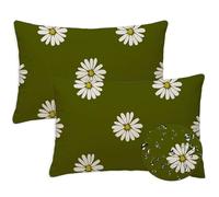 Mostaza Cojines Exterior Jardin 60x80 cm Juego de 2 Rectangulares Cojines Daisy Flor Outdoor Cushions Impermeable Felpa Corta Suave Funda de Almohada Decorativas para Exterior Garden Chair Decor S-898