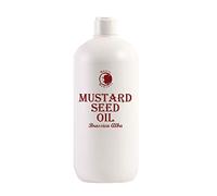 Mostaza Semillas Aceite Portador - 1 Litro - 100% Puro | El aceite de Brassica juncea proporciona una sensación cálida y rica en la piel y el cabello para masajes y mezclas