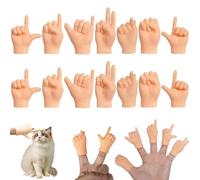 MOSTFUN 14 Mini Manos Pequeñas, Marionetas de Goma Divertidas, Pequeñas Manos en Miniatura Izquierda y Derecha para Gatos, Mascotas, Fiestas de Juegos, Trucos de Halloween (7 Estilos)