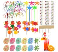 MOSTFUN 187 Piezas Decoración de Cócteles, Paraguas de Cóctel, Palito de Fruta, Palitos de Fuegos Artificiales, Pajitas Coctel, para Cócteles,Bebidas,Fruta y Pastel Decoración