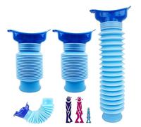 MOSTFUN 2 Piezas Urinario de Emergencia, 750 ml Urinario Portátil de Emergencia, Reutilizable Retráctil Unisex Orinal Urinario, para Camping, Coche, Viajes, Atascos y Colas, Azul
