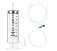MOSTFUN Jeringa Grande de 400ml, Jeringa Plastico Grande Reutilizable con Manguera de PVC de 1m y Tapón, Embalaje Independiente para Laboratorio, Medición, Jardín y Alimentación para Mascotas