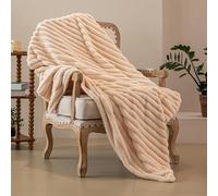 Mostilla de Burbujas Gruesas y Calientes espesas para la Sala de Estar del sofá de la Cama, Manta de Piel de Conejo, Mantas Reversibles de Lujo Manta Decorativa Beige 130x160cm