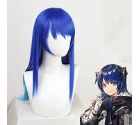 Mostima Cosplay Wig Game Arknights Blue Gradient Long Straight High Temperature Fiber Hair Wig para la fiesta de Halloween