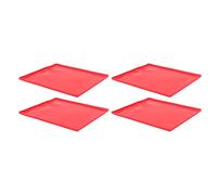 Mostín de pastel de rollo Pedido Stick Food Grado Silicona Moldura de molde para hornear flexible Matera de deshidratador con borde elevado para galletas 4 piezas rojo 26 x 31cm