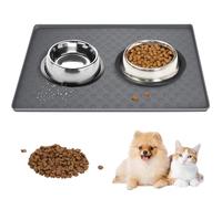 Mostín de plato para perros, gato mate para alimentos y agua, 19x12 pulgadas Cat Matt para alimentos y agua sin deslizamiento e impermeable Mat de alimentación de perros fáciles de comida para mascot