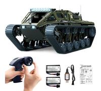 Mostop Depósito de control remoto 1/16 escala de alta velocidad RC Tank Offroad Crawler para niños, 2,4 GHz Control remoto Crawler Drift Army Truck con 2 baterías, 360° Rotating Drifting Truck Toy