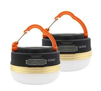 Mostop - Paquete de 2 farolillos de luz para acampar, LED, USB, recargables, a prueba de agua, 3 modos, banco de energía, luces de tienda para acampar al aire libre, senderismo, emergencia