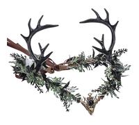 MOSTORY Corona de elfo luminosa, diadema de asta negra, tiara gótica de flores, tiara de bosque de elfos para mujeres, feria renacentista, cosplay, disfraz de Halloween, sesión de fotos