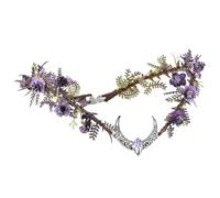 MOSTORY Corona de hadas morada para mujer, diadema de elfo lunar para festival renacentista, corona de flores del bosque para sesiones de fotos de cosplay
