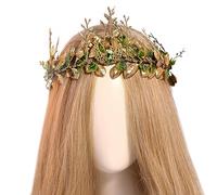 MOSTORY Diadema de hada de Pascua - Diadema hecha a mano con corona de flores de elfo para niñas y mujeres, decoración de elfos del bosque de metal, accesorios para sesiones de fotos de princesa,