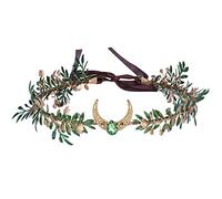 MOSTORY Diadema hecha a mano con corona de hada celta, luna, elfo, para boda, bosque, verde, círculo, para mujeres, cosplay, novia, feria renacentista, despedida de soltera, graduación, accesorios