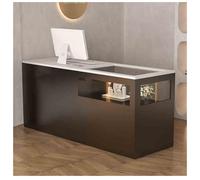 Mostrador de caja con cajones de almacenamiento, escritorio de recepción para vestíbulo, salón de belleza y oficina en casa, diseño moderno (A-2 L-47.2 x 23.6 x 35.4 pulgadas)