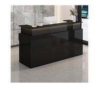 Mostrador de pago con luces, escritorio de recepción para salones y vestíbulos, cajón con cerradura, elegante mesa recepcionista de 110 cm, perfecta para salones de belleza y espacios minoristas