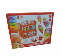 Mostrador de postres de plastilina con accesorios