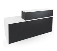 Mostrador de Recepción Adaptado, Apolo con Frontal. Lado Derecho. Mostrador para Negocios y Oficinas (Gris Grafito, 200+80 cm)
