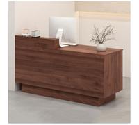 Mostrador de Recepción Cajones Con Cerradura Y Manijas de Metal Mesa Mostradors Recepcións Rieles de Deslizamiento Silencioso de Tres Secciones Encimera Espaciosa Con Orificios de Acceso for Cables