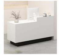 Mostrador de Recepción Cajones Con Cerradura Y Manijas de Metal Mesa Mostradors Recepcións Rieles de Deslizamiento Silencioso de Tres Secciones Encimera Espaciosa Con Orificios de Acceso for Cables