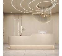 Mostrador de recepción Comercial, mostrador de Venta minorista con luz LED Oculta, sin instalación, Logotipo Personalizable para Tienda de Ropa, salón de Belleza, clínica Dental, Gimnasio.